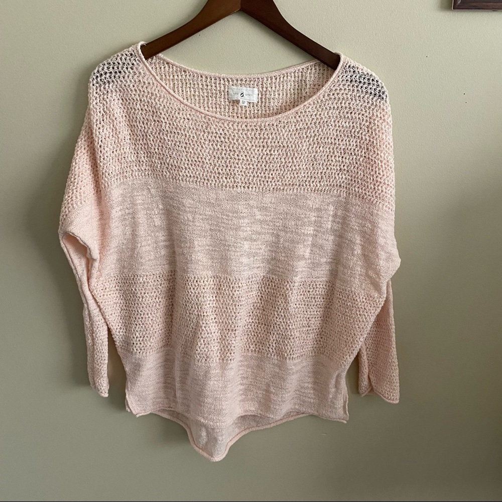 Lou & Grey Light Pink Long Sleeve Knit Sweater Sz XS